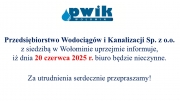 Uwaga! 20 czerwca 2025 Biuro nieczynne!